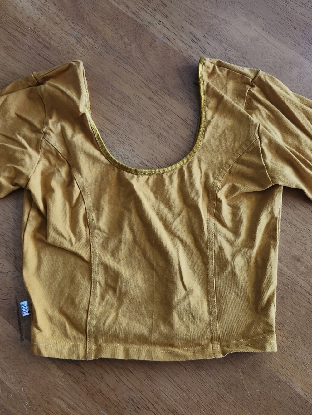 Indian Crop Top Set in Burgundy and Mustard - Picture 4 of 5